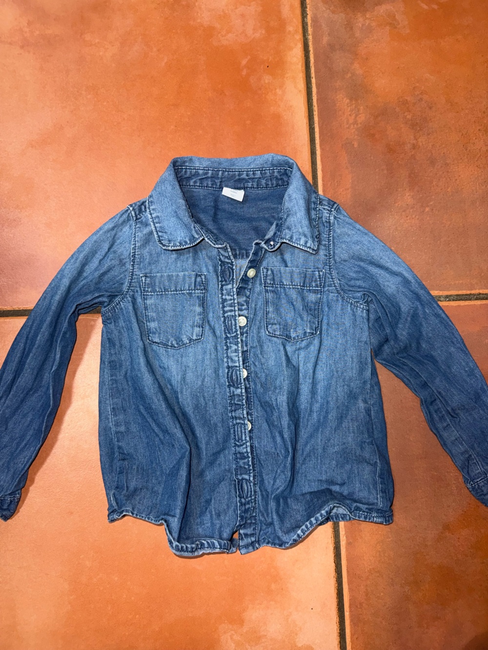GAP Kids Denim Button Down Shirt Blue Long Sleeve Toddler 4T